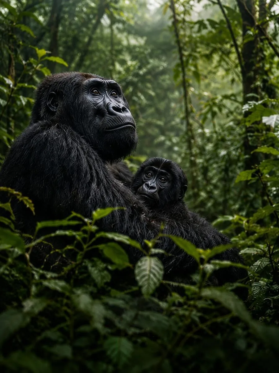 Mountain gorillas in Bwindi