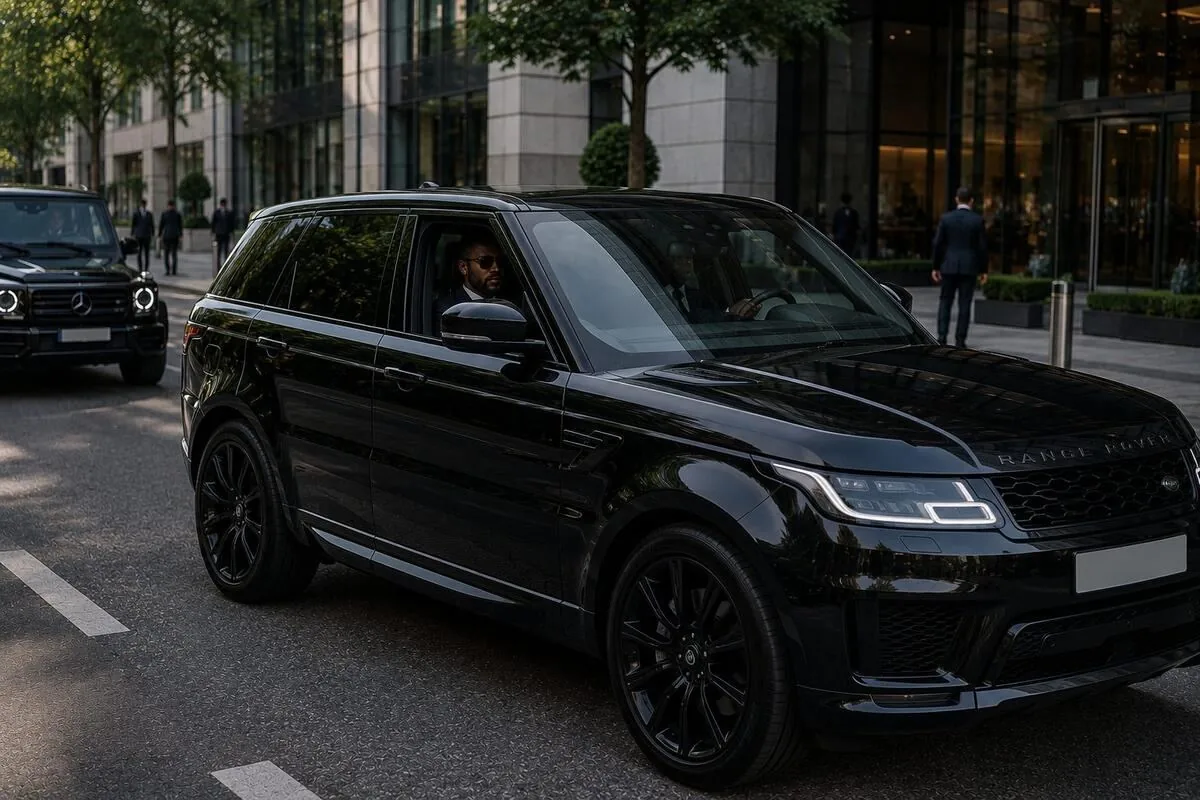 Range Rover self-drive vehicle in the city